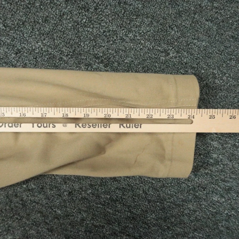 Lee Blazer Mens 40R Khaki Sport Coat Two Button‎ Patch Pockets Brass Buttons VTG